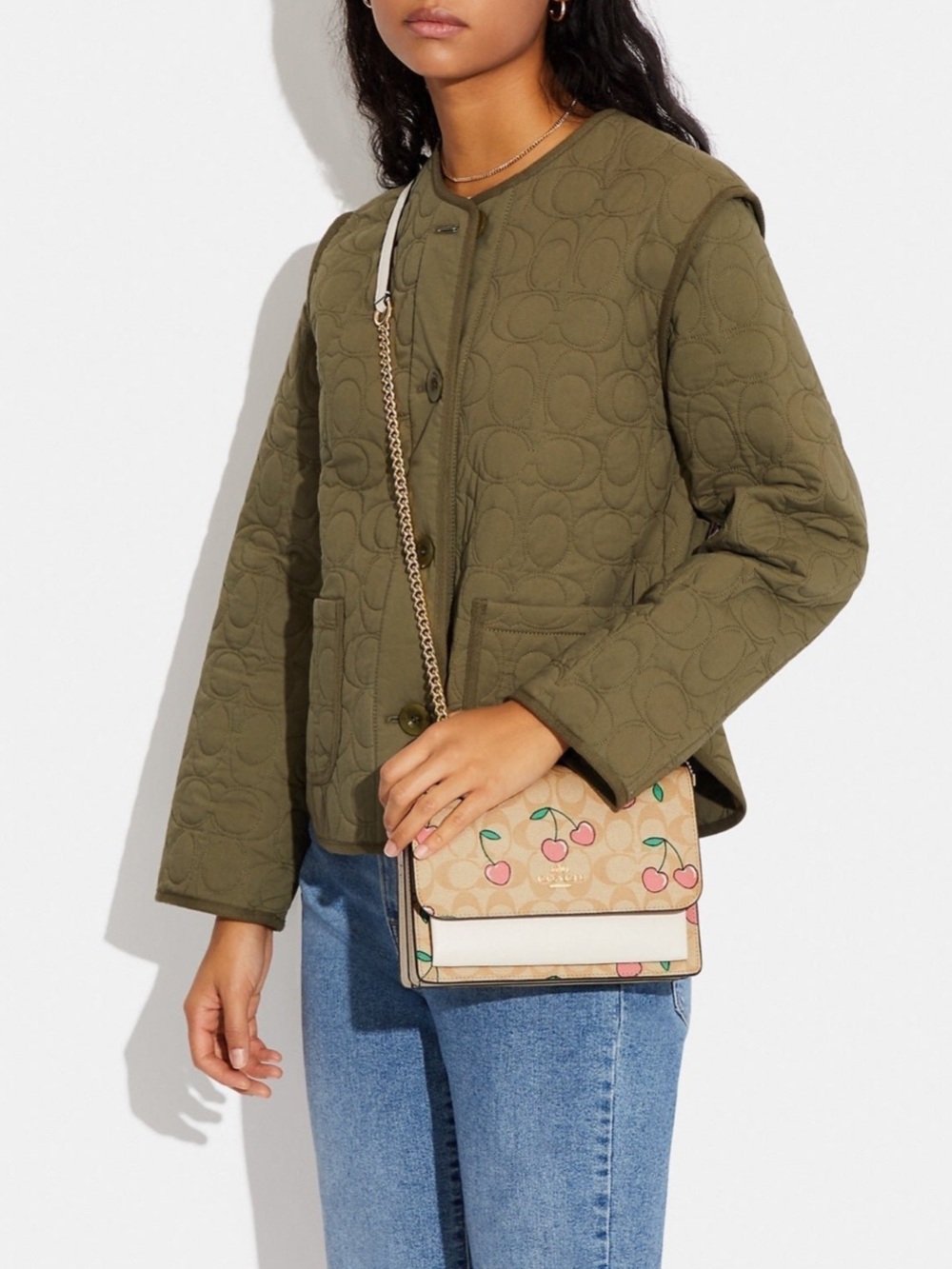 EUC Coach Klare Crossbody In Signature Canvas With Heart Cherry Print - Picture 3 of 17